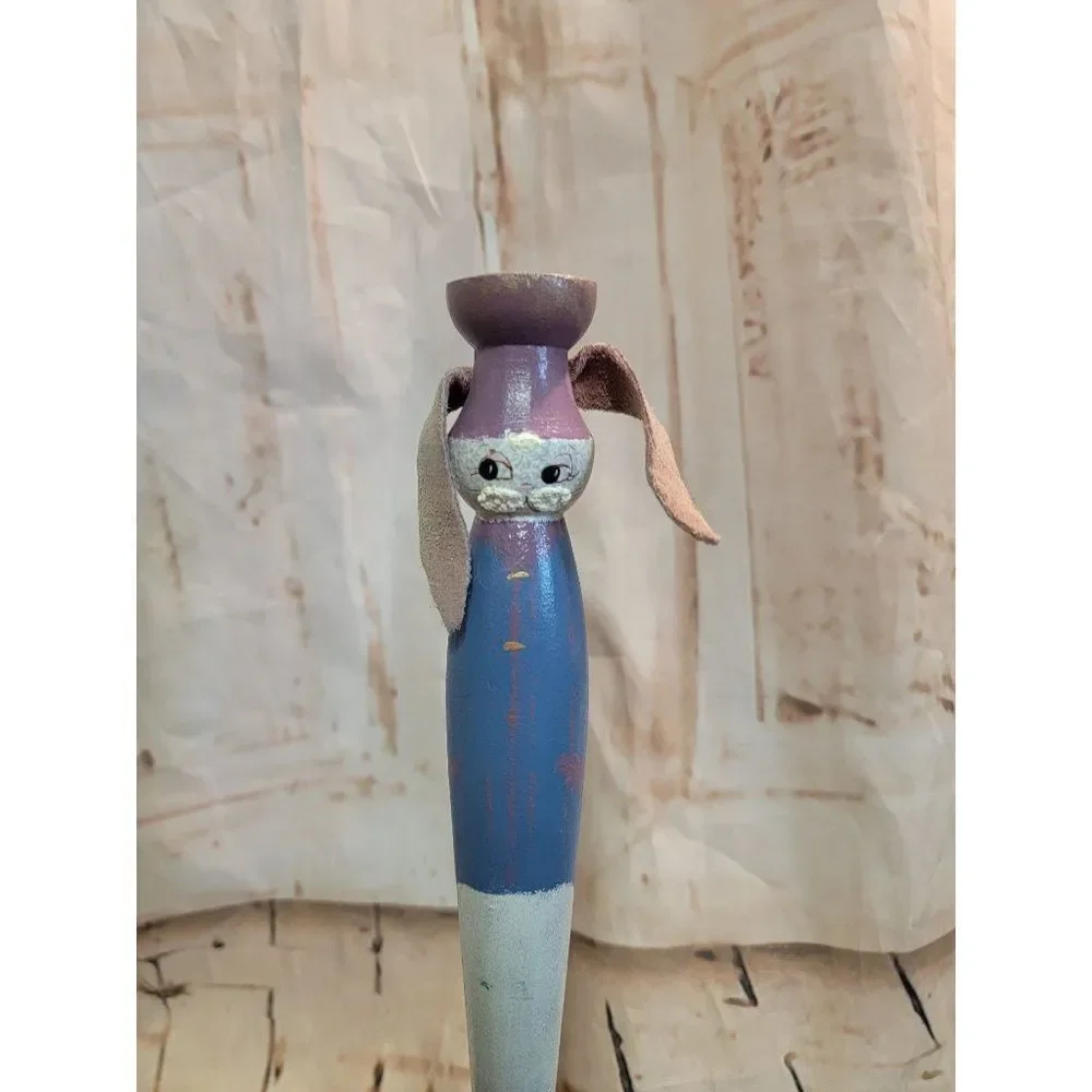 Handmade wooden Easter Bunny figure‎ home decor